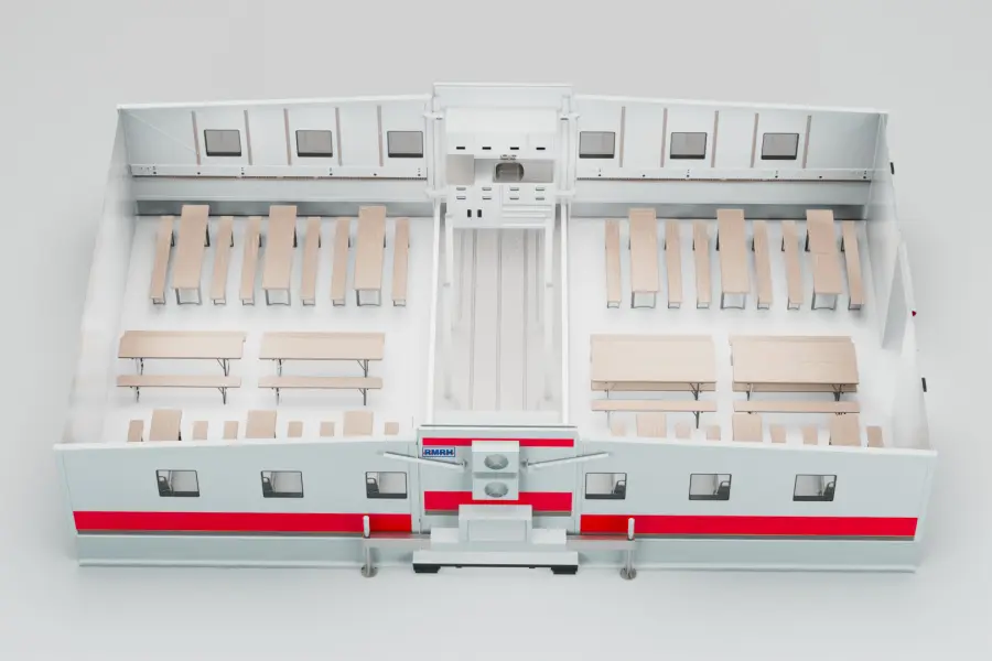 Container eingerichtet für die Versorgung von 160 Personen