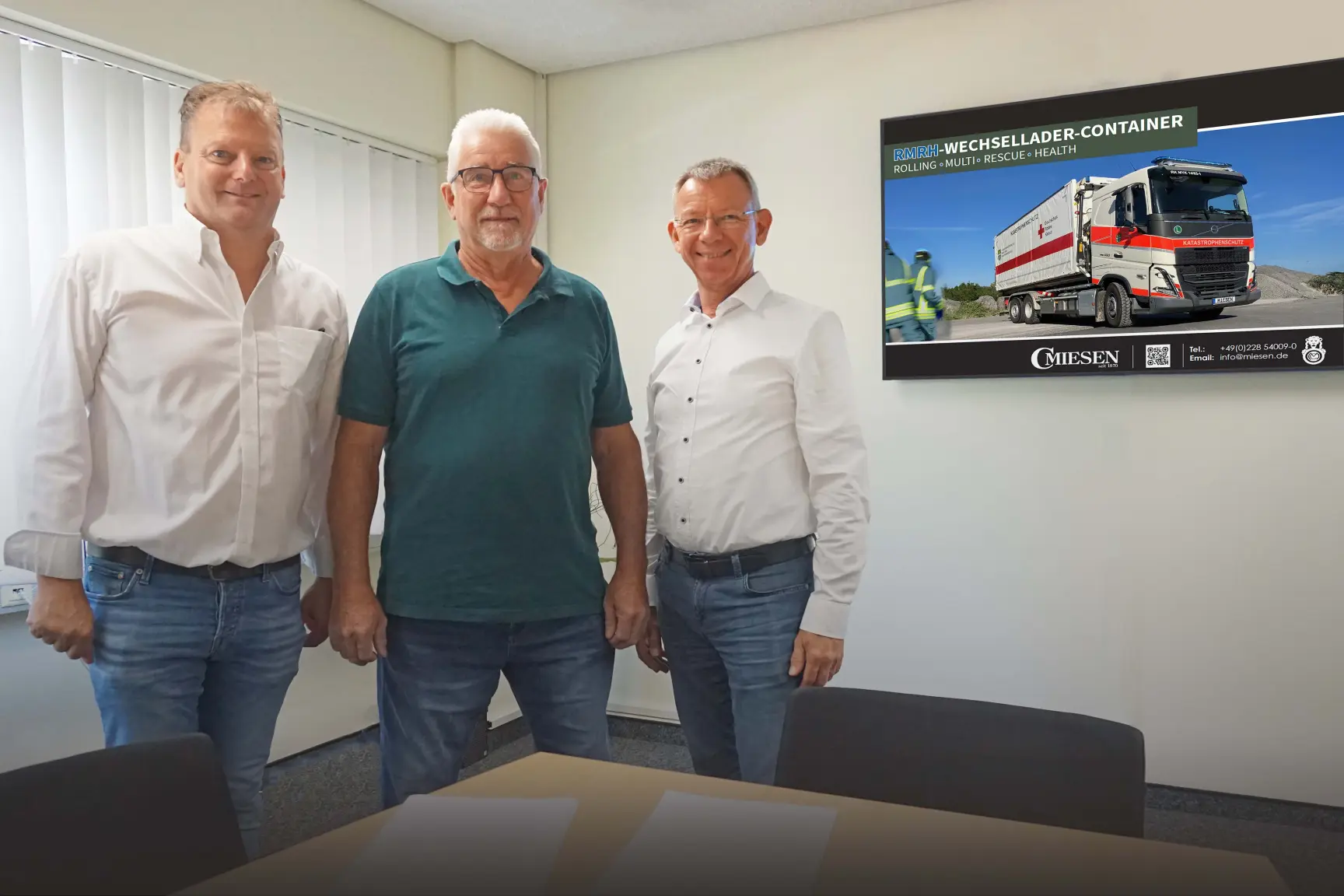 v.l.n.r: Jürgen Krupp (Geschäftsführer C. Miesen GmbH & Co. KG), Heinz Werner Kleine-Natrop sen., Dr. Werner Herz (RMRH – Trop’s Innovations System GmbH)