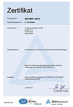 Neue Norm, perfektes Ergebnis: CMIESEN zertifiziert nach DIN EN ISO 9001:2015